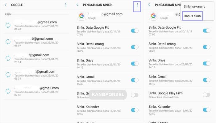 cara keluar dari akun gmail android